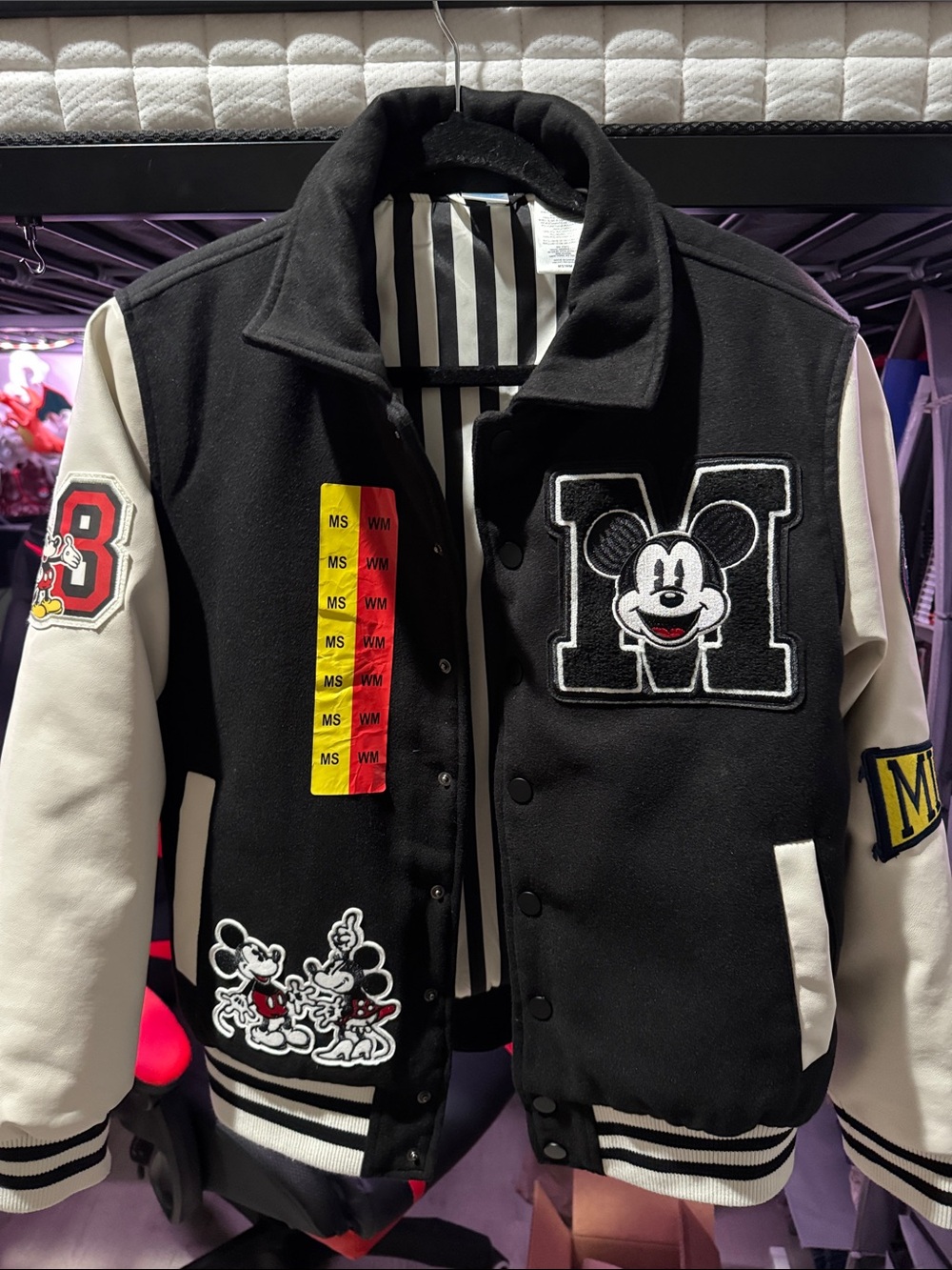 Mickey Mouse Black & White Varsity Jacket